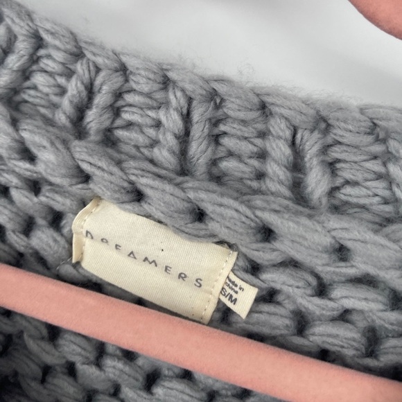 Dreamers Chunky Knit Sweater Size S/M Boho gray Artsy NWT - Picture 3 of 5